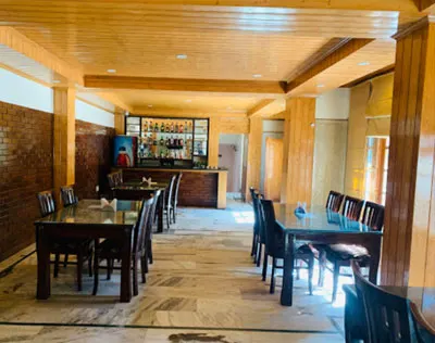 Bar counter inside the hotel restaurant